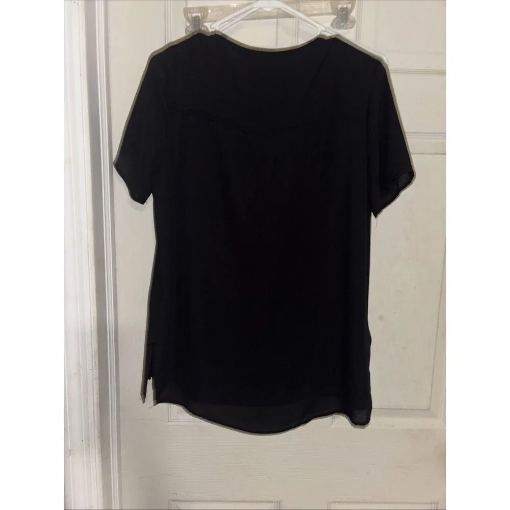 Michael Kors Womens Top Size 4 Sheer Zipper.  Black